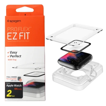 Szkło hybrydowe Spigen ProFlex EZ FIT do Apple Watch 44mm - 2 sztuki