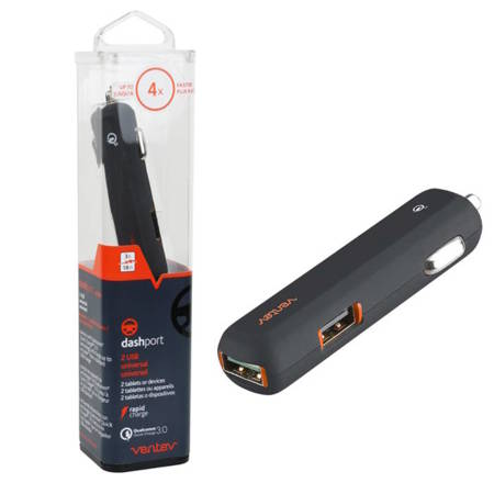 Ventev ładowarka samochodowa Dashport 2x USB - czarna 18W