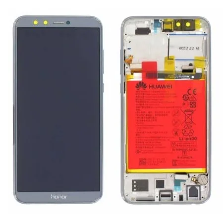 Wyświetlacz LCD z ramką i baterią do Huawei Honor 9 Lite - szary (Grey)