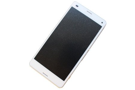 Wyświetlacz LCD z ramką, złączem słuchawkowym i  głośnikami do Sony Xperia Z3 Compact - biały