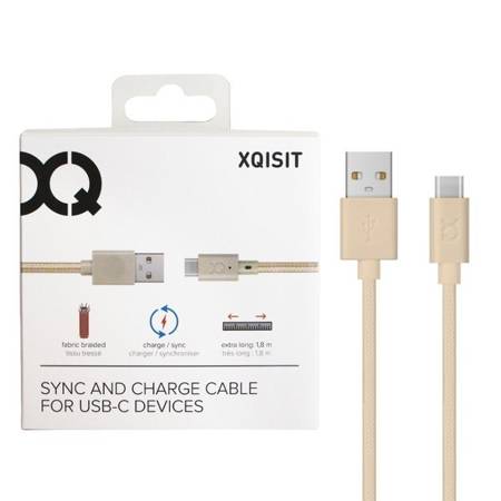 Xqisit kabel USB Typ-C 1.8 m - złoty