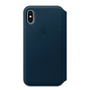 Apple iPhone X etui skórzane Leather Folio MQRW2ZM/A - niebieskie (Cosmos Blue)