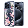 Etui silikonowe na Apple iPhone 15 Pro Spigen Liquid Crystal - niebieskie z motywem (Blossom)