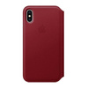 Etui skórzane Leather Folio do Apple iPhone X - czerwone (Red)