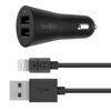 Ładowarka samochodowa z dwoma portami i kablem Lightning Belkin dla iPhone/ iPad - 24W