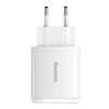 Ładowarka sieciowa 2x USB-A + USB-C Baseus Compact Quick Charger 30W - biała