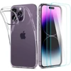 Silikonowe etui + 2x szkło hartowane Spigen Crystal Pack do Apple iPhone 14 Pro Max - transparentne