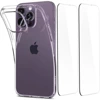 Silikonowe etui + 2x szkło hartowane Spigen Crystal Pack do Apple iPhone 14 Pro Max - transparentne