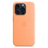 Silikonowe etui Apple iPhone 15 Pro Silicone Case MagSafe - pomarańczowe (Orange Sorbet)