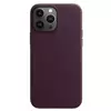 Skórzane etui Apple Leather Case MagSafe do iPhone 13 Pro Max - fioletowe (Dark Cherry)