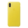 Skórzane etui Apple iPhone X Leather Case  - żółte (Spring Yellow)
