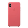 Skórzane etui Apple iPhone XS Leather Case - różowe (Peony Pink)