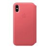 Skórzane etui Apple iPhone XS Leather Folio - różowe (Peony Pink)