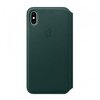 Skórzane etui Apple iPhone XS Max Leather Folio - zielone (Forest Green)