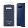 Skórzane etui Leather Cover do Samsung Galaxy S10 - granatowy (Navy)